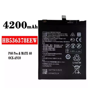 New genuine cell phone battery HB536378EEW for HUAWEI P40 Pro/Mate 40/TD Tech M40/Mate 40E