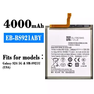 New genuine cell phone battery EB-BS921ABY for Samsung Galaxy S24 5G