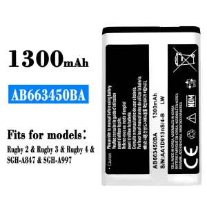 New genuine cell phone battery AB663450BA for Samsung Rugby 2/Rugby 3/Rugby 4