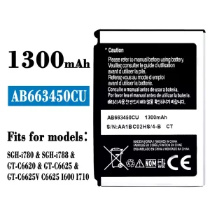 New genuine cell phone battery AB663450CU for Samsung SCH-i780/SCH-i788/FT-C6620/GT-C6625