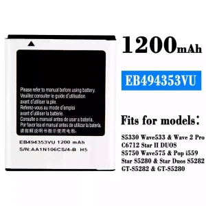 New genuine cell phone battery EB494353VU for Samsung S5330 Wave 533/Wave 2 Pro