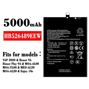 New genuine cell phone battery HB526489EEW for HUAWEI Y6P 2020 / Honor 9A / Honor Play 9A / Enjoy 10e