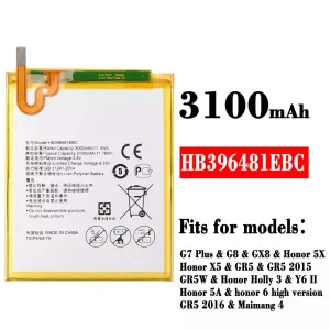 New genuine cell phone battery HB396481EBC for HUAWEI G7 Plus / G8 / GX8 / Honor 5X / Honor X5 / Honor 5A
