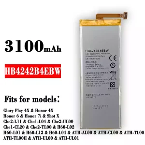 New genuine cell phone battery HB4242B4EBW for HUAWEI Glory Play 4X / Honor 4X / Honor 6 / Honor 7i