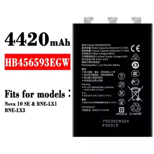 New genuine cell phone battery HB456593EGW for HUAWEI Nova 10 SE