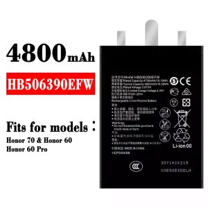New genuine cell phone battery HB506390EFW for HUAWEI Honor 70 / Honor 60 / Honor 60 Pro