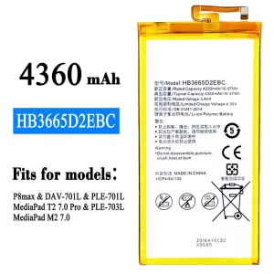 New genuine cell phone battery HB3665D2EBC for HUAWEI P8 max