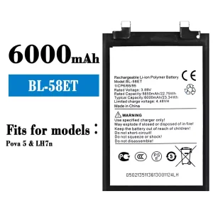 New genuine cell phone battery BL-58ET for Tecno Pova 5