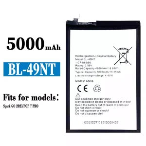 New genuine cell phone battery BL-49NT for Tecno Spark GO 2023/POP 7 PRO