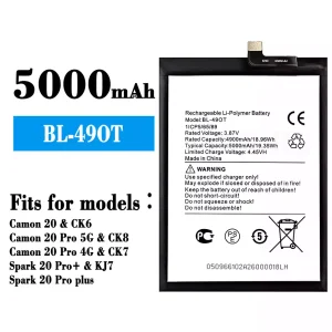 New genuine cell phone battery BL-49OT for Tecno Camon 20 / Camon 20 Pro 5G  / Camon 20 Pro 4G / Spark 20 Pro+ / Spark 20 Pro plus