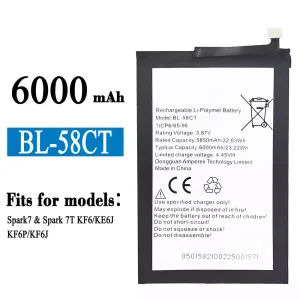 New genuine cell phone battery BL-58CT for Tecno Spark7 / Spark 7T