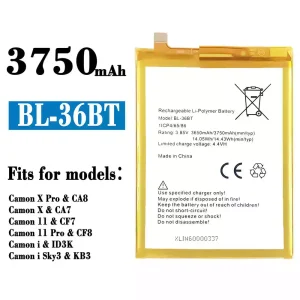 New genuine cell phone battery BL-36BT for Tecno Camon X Pro / Camon X / Camon 11 / Camon 11 Pro / Camon i / Camon i Sky3