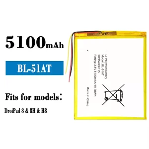 New genuine cell phone battery BL-51AT for Tecno DroiPad 8 / 8H