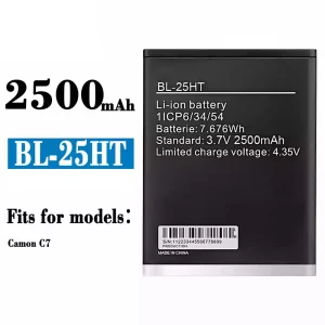 New genuine cell phone battery BL-25HT for Tecno Camon C7