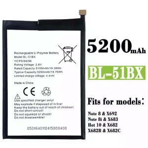 New genuine cell phone battery BL-51BX for Infinix Note 8 / Note 8i / Hot 10