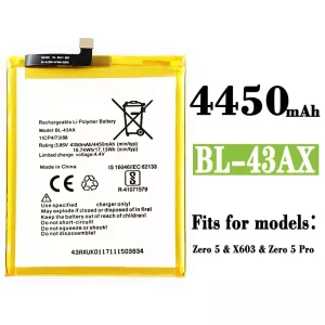 New genuine cell phone battery BL-43AX for Infinix Zero 5 / Zero 5 Pro