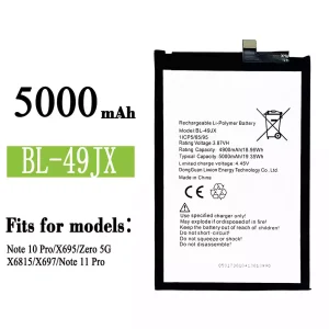 New genuine cell phone battery BL-49JX for Infinix Note 10 Pro / Note 11 Pro / Zero 5G