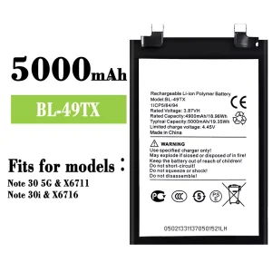 New genuine cell phone battery BL-49TX for Infinix Note 30 5G / Note 30i