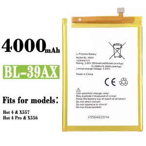 New genuine cell phone battery BL-39AX for Infinix Hot 4 /Hot 4 Pro