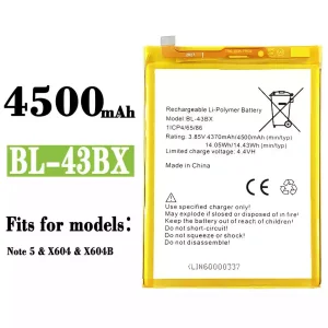 New genuine cell phone battery BL-43BX for Infinix Note 5