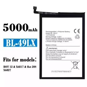 New genuine cell phone battery BL-49LX for Infinix Hot 12,Hot 20S