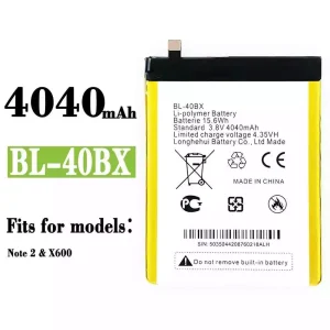 New genuine cell phone battery BL-40BX for Infinix Note 2