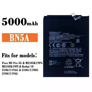 New genuine cell phone battery BN5A for Xiaomi Poco M3 Pro 5G / Redmi 10