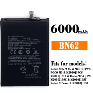 New genuine cell phone battery BN62 for Xiaomi Redmi Note 9 4G / Redmi 9T / Redmi 9 Power