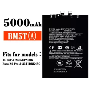 New genuine cell phone battery BM5T for Xiaomi Mi 13T / Poco X6 Pro