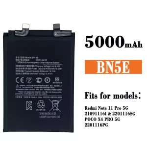 New genuine cell phone battery BN5E for Xiaomi Redmi Note 11 Pro 5G / POCO X4 PRO 5G