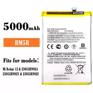 New genuine cell phone battery BM5R for Xiaomi Redmi 12