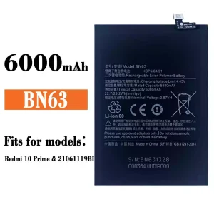 New genuine cell phone battery BN63 for Xiaomi Redmi 10