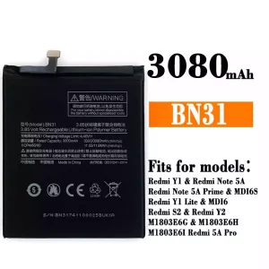 New genuine cell phone battery BN31 for Xiaomi Redmi Y1 / Redmi Note 5A /Redmi Y1 Lite  / Redmi S2 / Redmi Y2  / Redmi 5A Pro