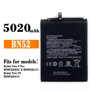 New genuine cell phone battery BN52 for Xiaomi Redmi Note 9 Pro / Redmi Note 9S