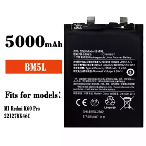 New genuine cell phone battery BM5L for Xiaomi Redmi K60 Pro