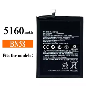 New genuine cell phone battery BN58 for Xiaomi