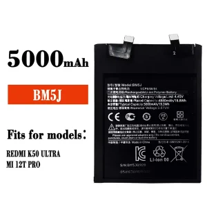 New genuine cell phone battery BM5J for Xiaomi Redmi K50 ultra / MI 12T Pro