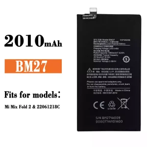 New genuine cell phone battery BM27 for Xiaomi Mi Mix Fold 2