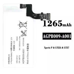New genuine cell phone battery AGPB009-A001 for Sony Xperia P/ LT22i / LT27