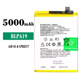 New genuine cell phone battery BLPA19 for OPPO A58 4G / A38 / A79 5G