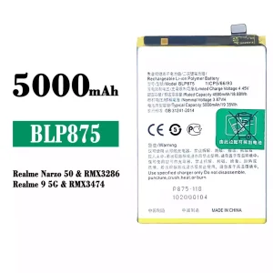 New genuine cell phone battery BLP875 for OPPO Realme Narzo 50 / Realme 9 5G