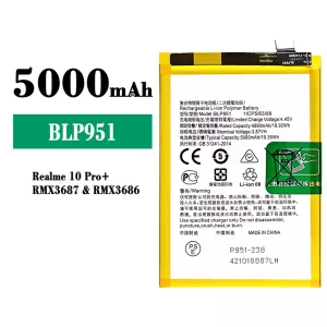 New genuine cell phone battery BLP951 for OPPO Realme 10 Pro+