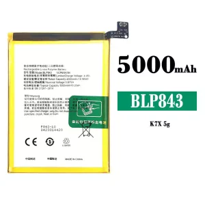 New genuine cell phone battery BLP843 for OPPO K7X 5G