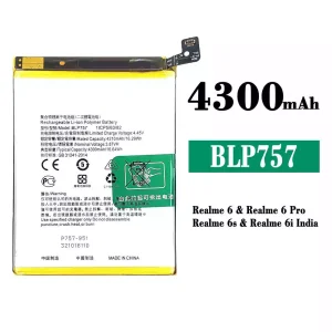 New genuine cell phone battery BLP757 for OPPO Realme 6 / Realme 6i India / Realme 6 pro / Realme 6s