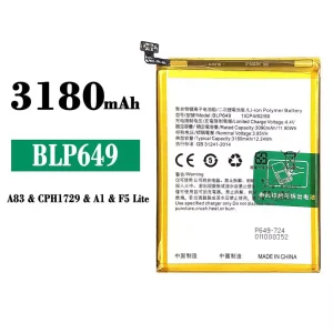 New genuine cell phone battery BLP649 for OPPO A83 / A1 / F5 Lite / A83T