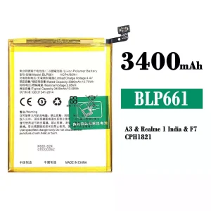 New genuine cell phone battery BLP661 for OPPO A3 / Realme 1 India / F7