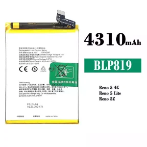 New genuine cell phone battery BLP819 for OPPO Reno 5 4G /Reno 6 4G /F19 Pro Plus /Reno 5 Lite /Reno 5Z