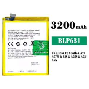 New genuine cell phone battery BLP631 for OPPO F5 / F5 Plus / F5 Youth / A73 / F3 / A77 / A75