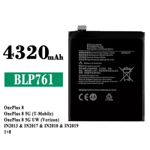 New genuine cell phone battery BLP761 for OPPO OnePlus 8