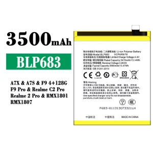 New genuine cell phone battery BLP683 for OPPO A7X / A7S / F9 Pro / Realme C2 Pro / Realme 2 Pro